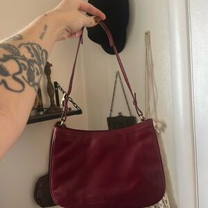 Vintage COACH Girlie Nappa Hobo Lamb Nappa Leather Handbag 8165 Red